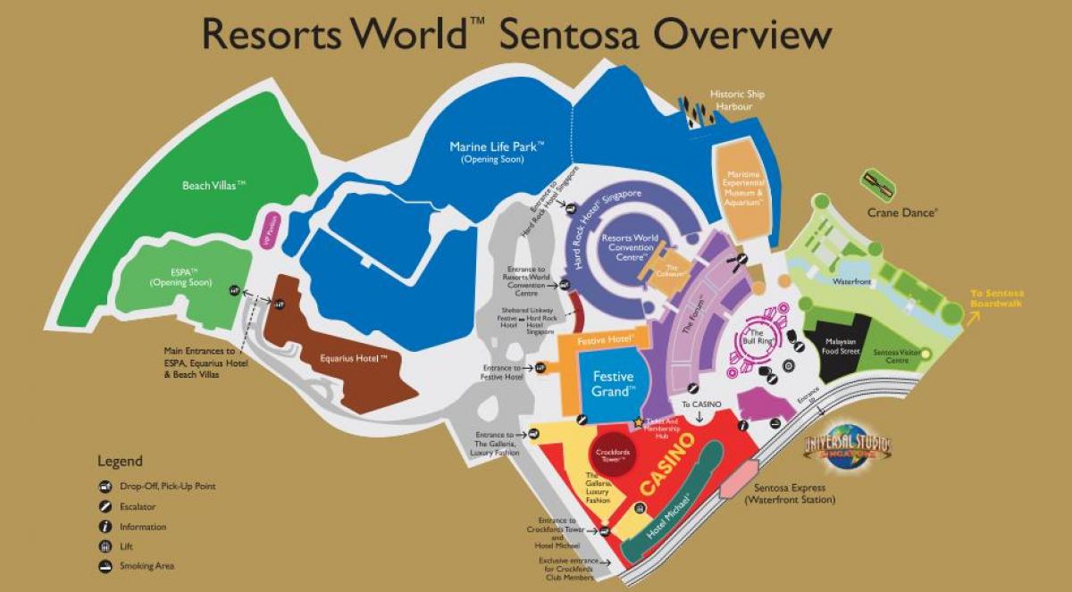 Курорти в света Sentosa картата