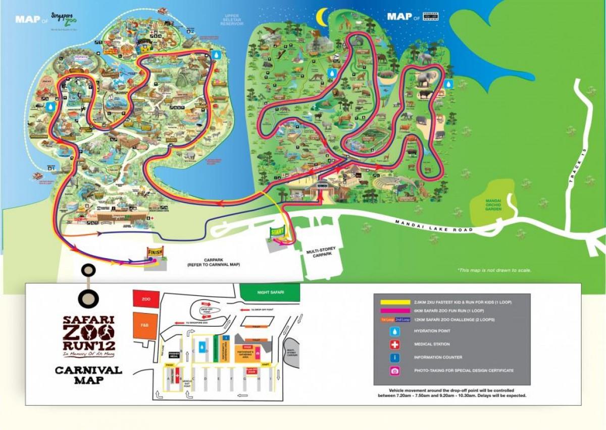 карта на зоологическата градина на Сингапур