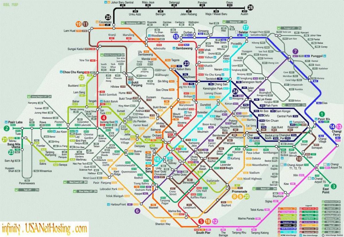 карта на Сингапур транспорт
