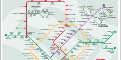 Лрт маршрут на картата на Сингапур