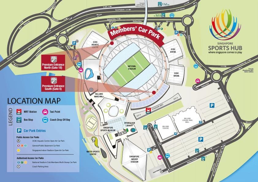 стадион "метро" на картата на Сингапур