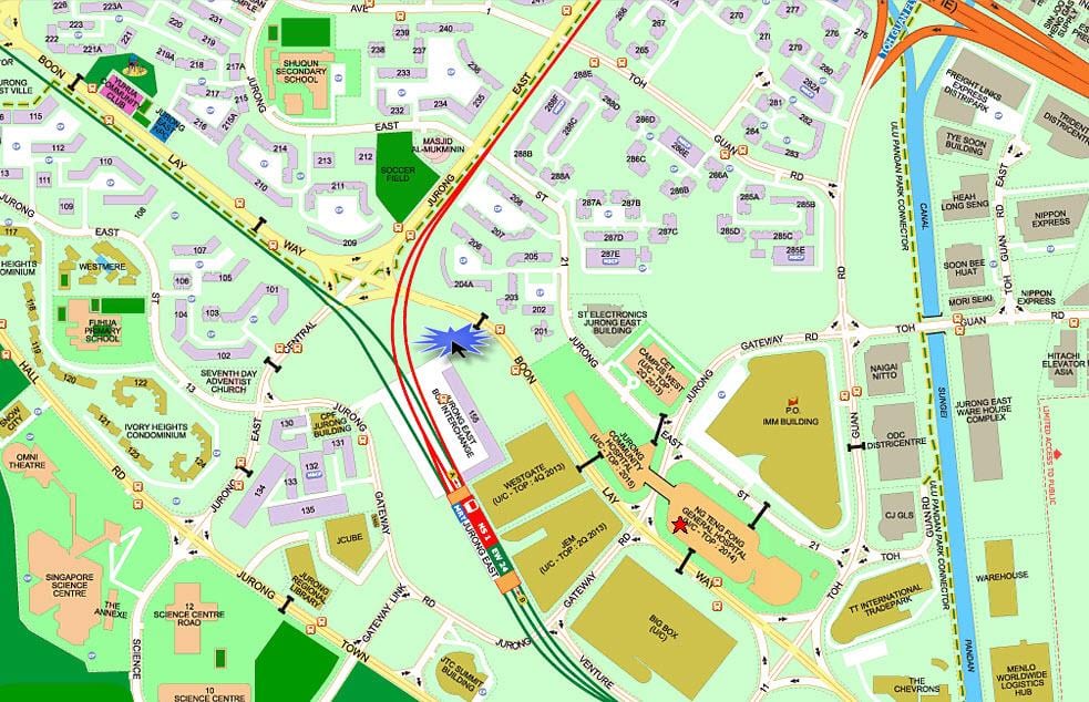 карта Jurong Изток