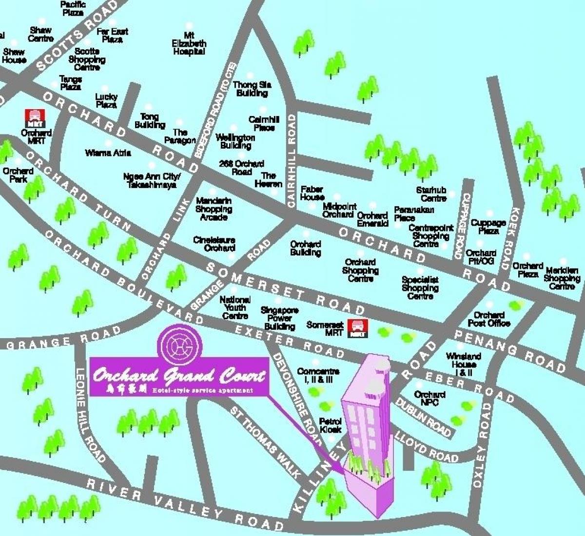 orchard road, Сингапур карта
