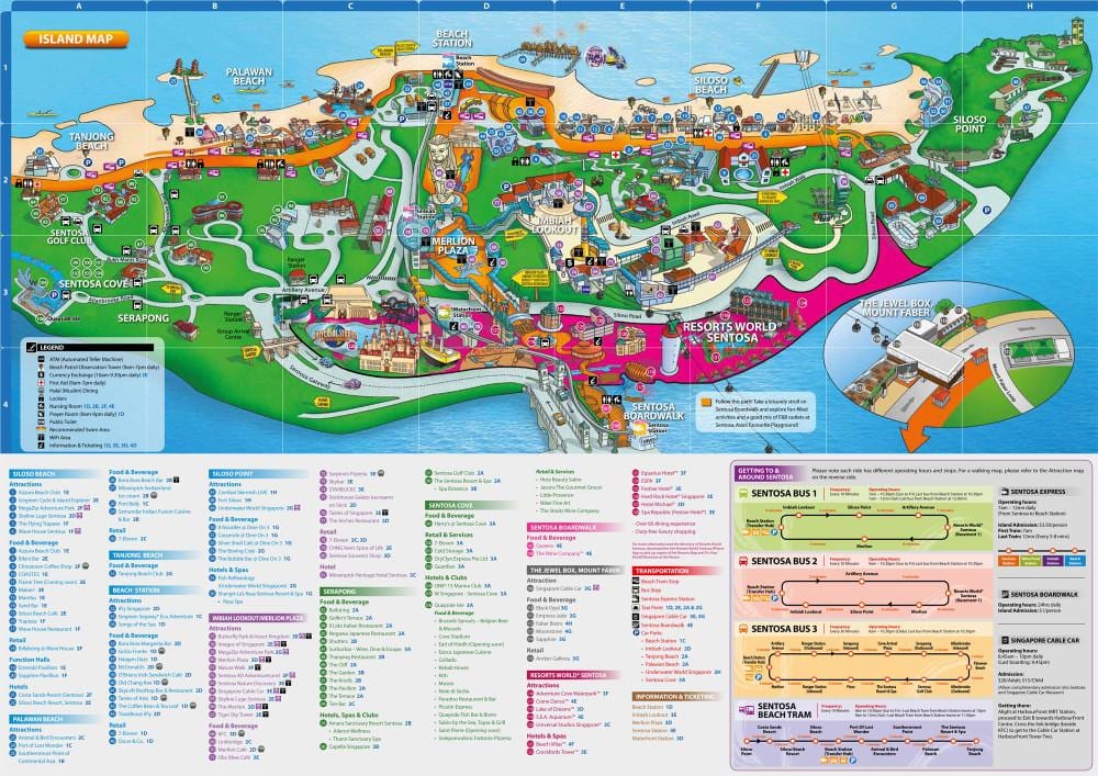 sentosa карта забележителности
