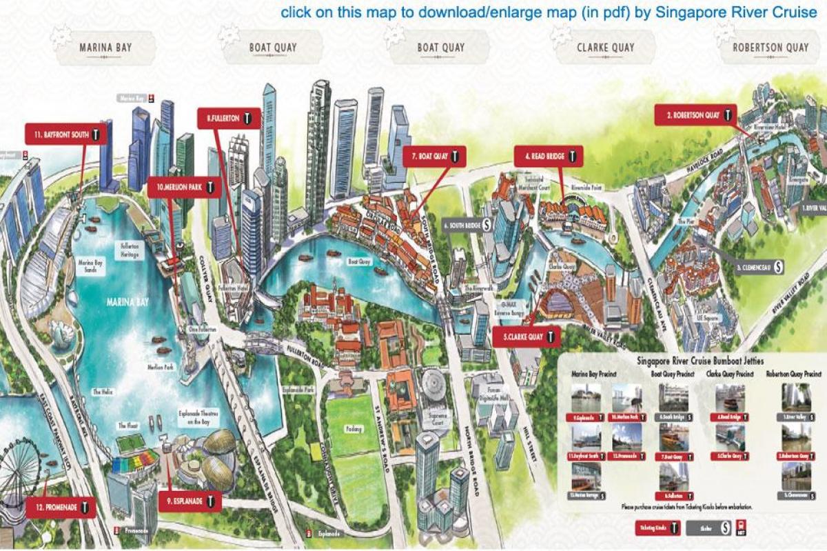 карта на Сингапур Речен Круиз