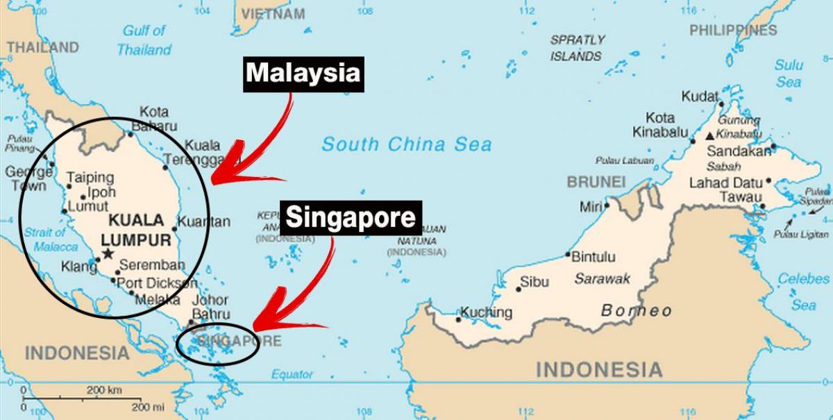 Сингапур карта на света