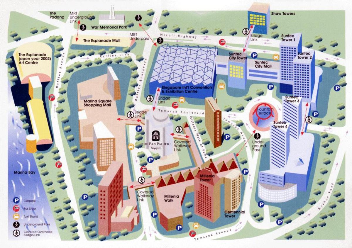 Централния Бизнес Район На Сингапур Карта