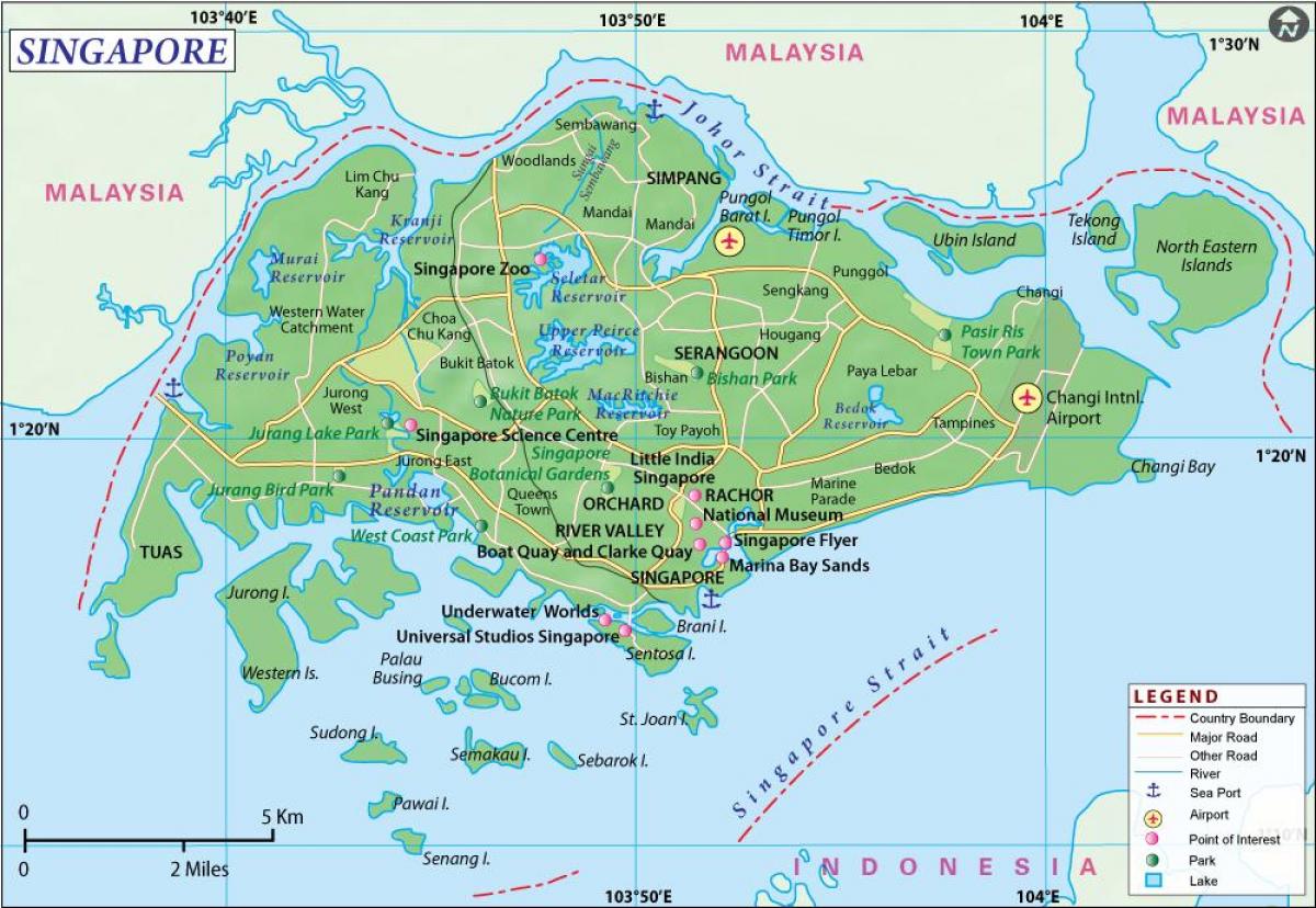 карта на центъра на Сингапур