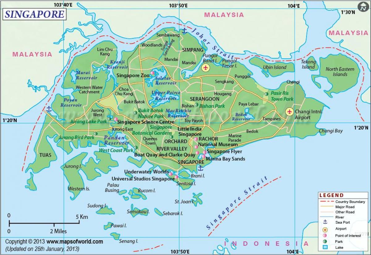 Местоположение на Сингапур на картата