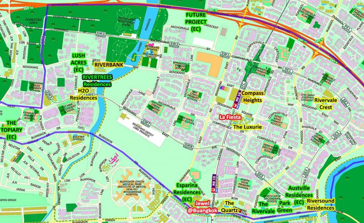 карта Сенгканге Сингапур
