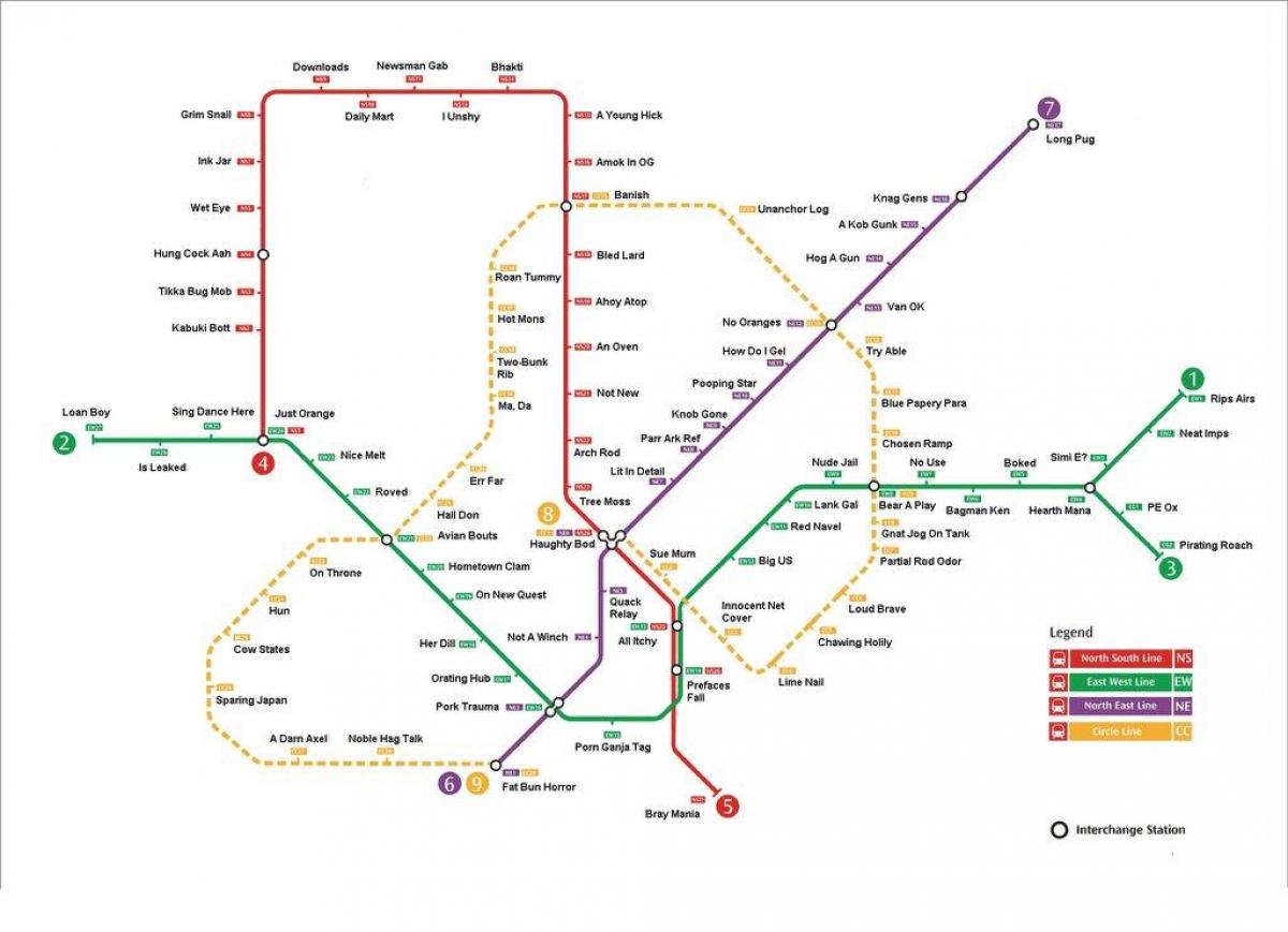 Сингапур метростанция карта