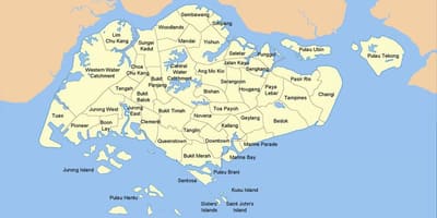 Карта на Сингапур страната