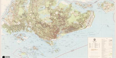 Карта на Сингапур топографическая