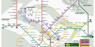 Сингапур линия на метрото на картата