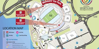 Стадион "метро" на картата на Сингапур