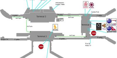 На картата на летището на Сингапур