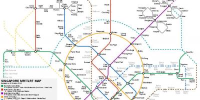 Сингапур система MRT на картата