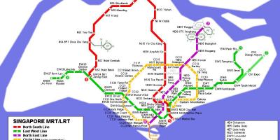 MTR маршрут на картата на Сингапур